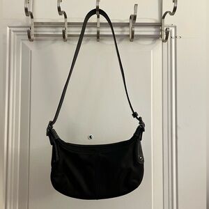 Coach Nylon And Leather Baguette Bag